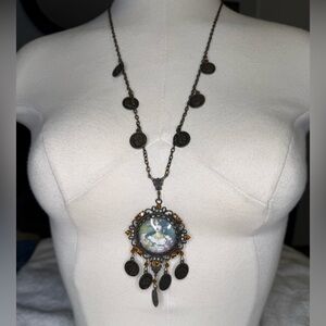 Vintage Bronze Necklace with Pendant